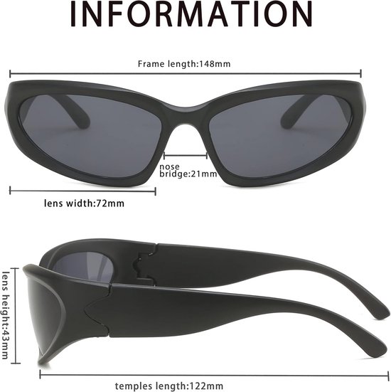 Vintage Oval Sunglasses - Futuristic Y2K Sport Sunglasses for Women and Men UV400 — afbeelding 3