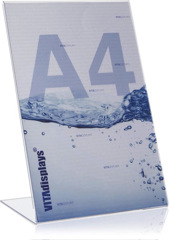 5 x DIN A4 L-staander Schuin Reclamebord Acrylglas Transparant | bol