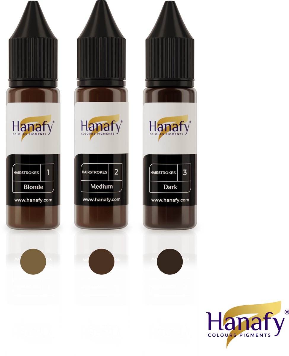 Hanafy Hairstrokes Set – Eyebrow Pigments for Hair Technique