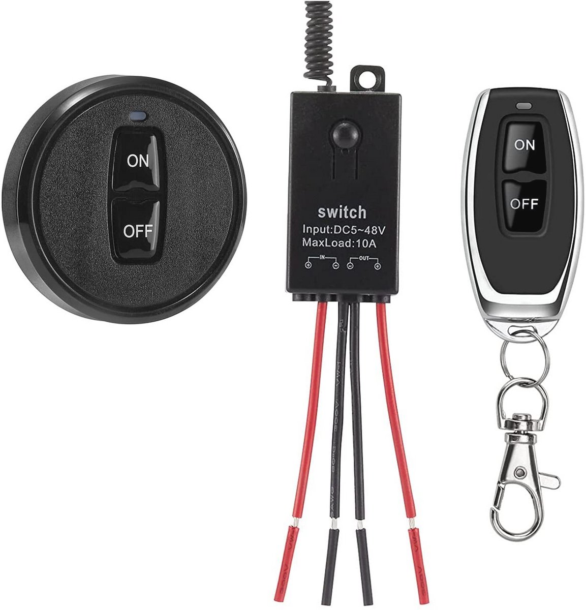 Draadloze lichtschakelaar met afstandsbediening 12V – Mini relais voor afstandsbediening tot 100 meter