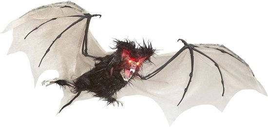 Décoration chauve-souris avec yeux LED pulsés - 89 cm - Perfect pour Halloween et les soirées à thème