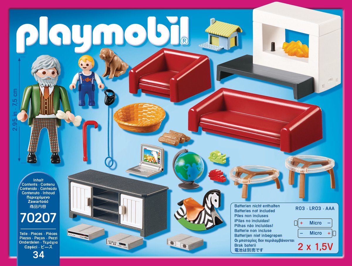 PLAYMOBIL Dollhouse Huiskamer met openhaard - 70207 — afbeelding 10
