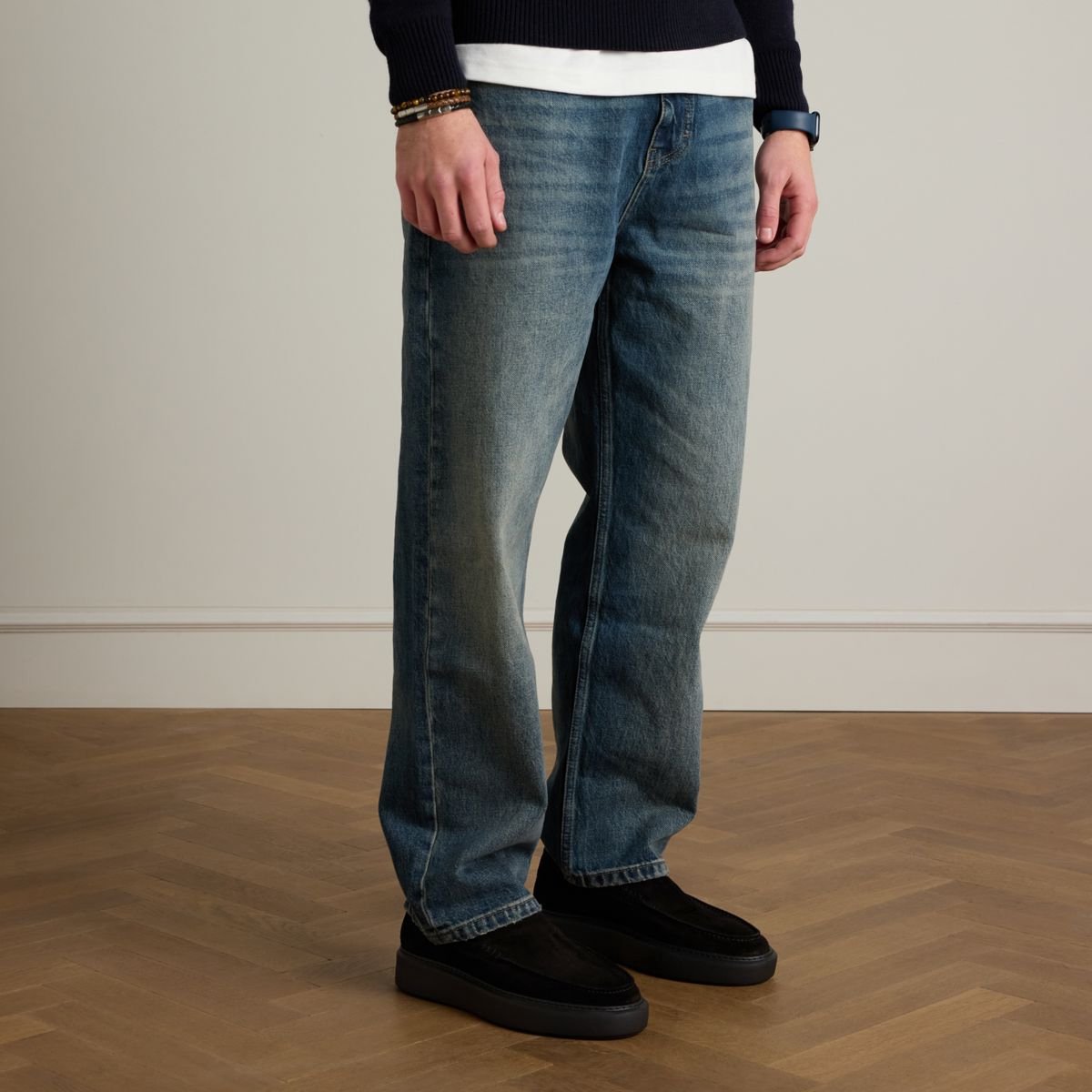 Manfield - Heren - Zwarte suède loafers - Maat 40