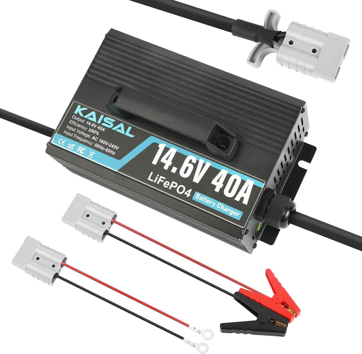LiFePO4 Acculader 14.6V 40A voor 12.8V Lithium Accu - Ideaal voor Camper, Boot, en Zonne-energie