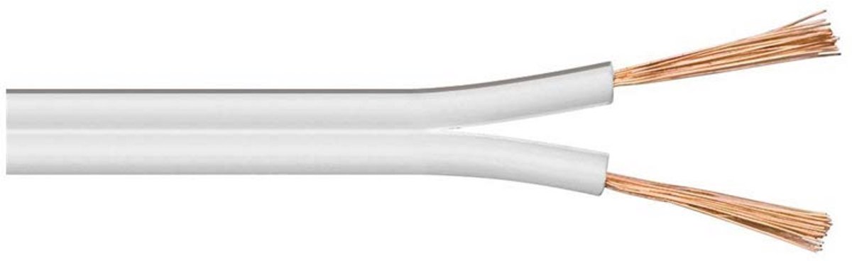Luidsprekerkabel 2 x 0,75 mm² - Audiokabel voor Hi-Fi, Thuisbioscoop en Subwoofer - Wit - 10 m