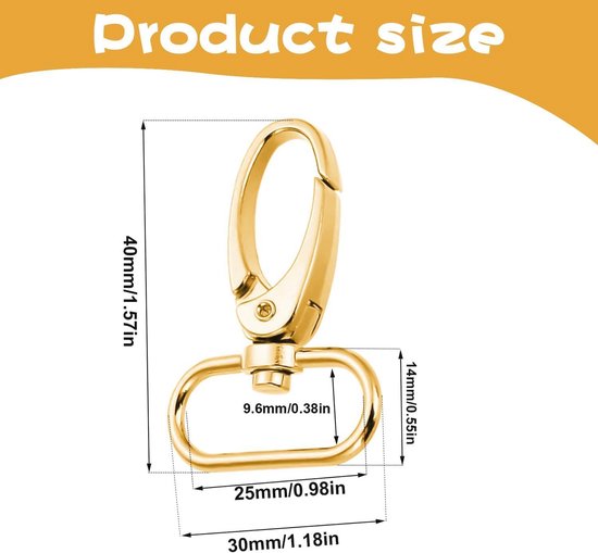 Scettar 35 Stück Metall Drehbare Karabinerhaken mit D-Ringen Triglide