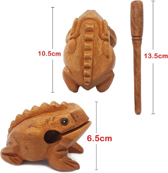 LOGOPLAY Grenouille Sonore En Bois 5,3 Cm – Percussion Musicale Fait Main, Son De Coassement Réaliste