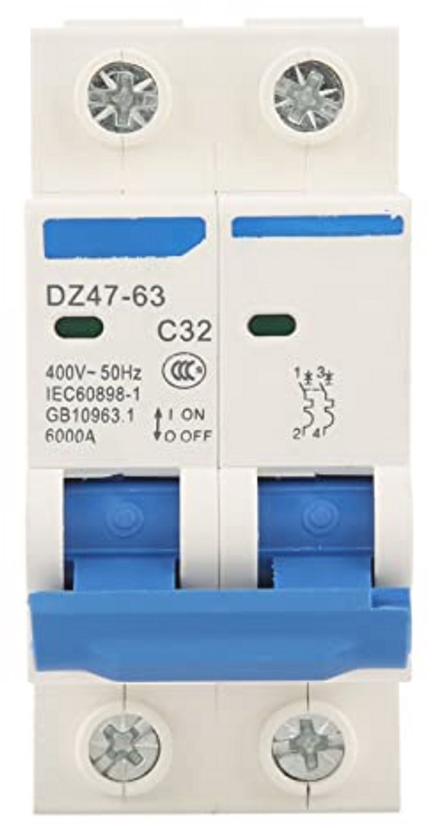 Aardlekschakelaar 2Pool 32A Miniatuur Stroomonderbreker Laagspanning Lekkage Bescherming 220 / 380V