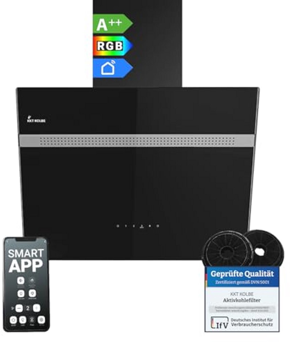 Afzuigkap Wandmontage 60 cm met WiFi en RGBW-LED Verlichting