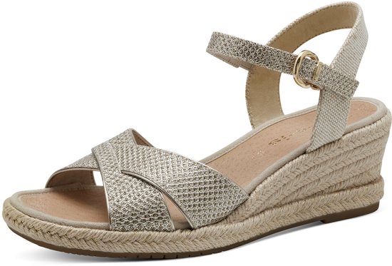 Tamaris Espadrilles goud Textiel - Maat 38