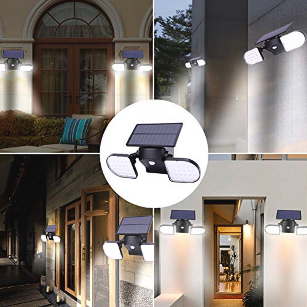 Waterdichte LED-buitenspot op zonne-energie met bewegingssensor - 4 stuks - 3 modi - Superhelder voor terras en tuin