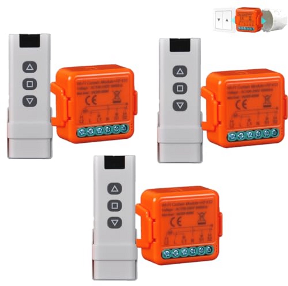 Draadloze RF-rolluikschakelaar met Afstandsbediening en WLAN-Integratie voor Slimme Huizen