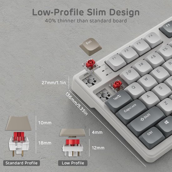 ACT | Toetsenbord Muis | Draadloos | USB-C/USB-A | Low Profile Toetsen Qwerty Zwart 2