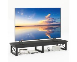 Grote TV-verhoger 45 inch voor 32-60 inch TV's - Korte tafelstandaard met opslag en stalen poten