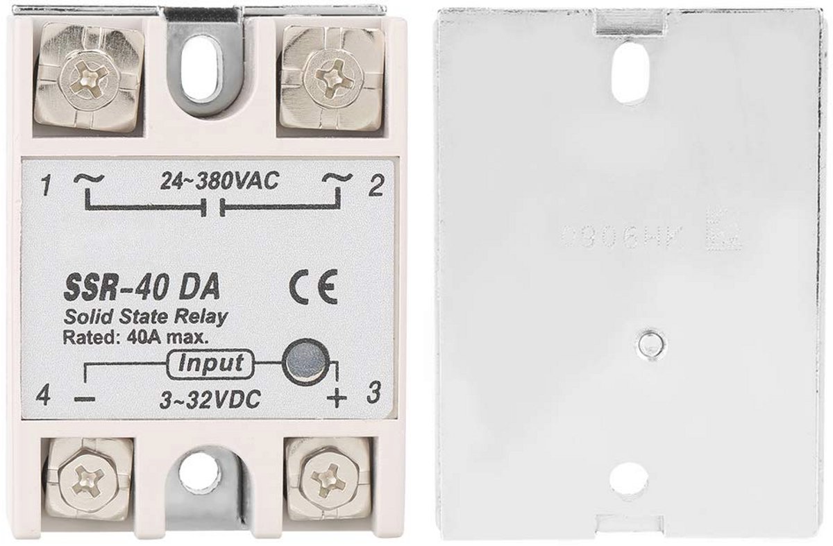 Solid State Relaismodule - 40A DC-AC SSR, Ingang 3-32V, Uitgang 24-380V - Perfect voor Automatische Besturing en CNC