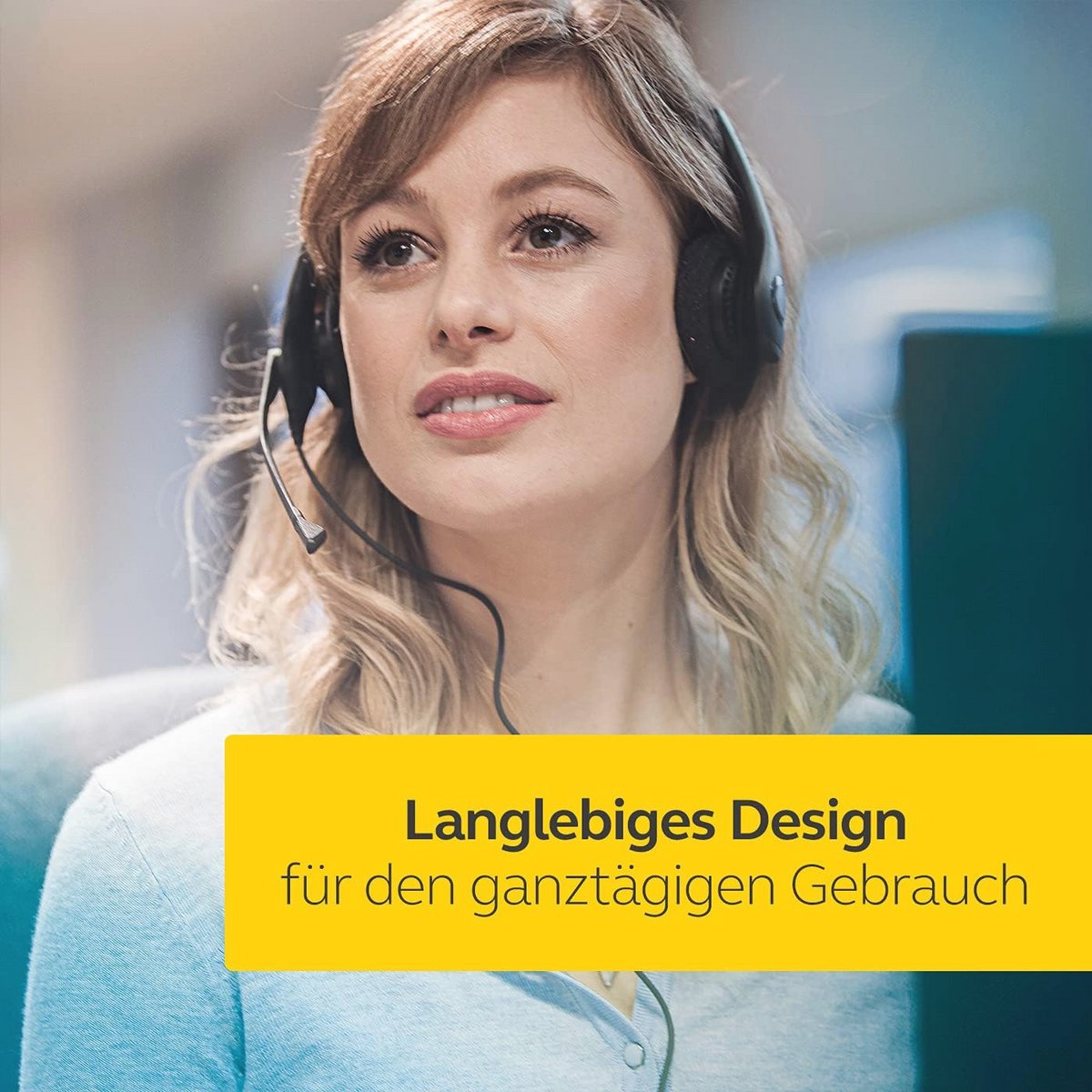 Jabra Biz 1500 QD On-Ear Stereo Headset with Quick Coupling, Cable Headphones with Noise Cancelling Microphone and Volume Point Protection for Table Phones