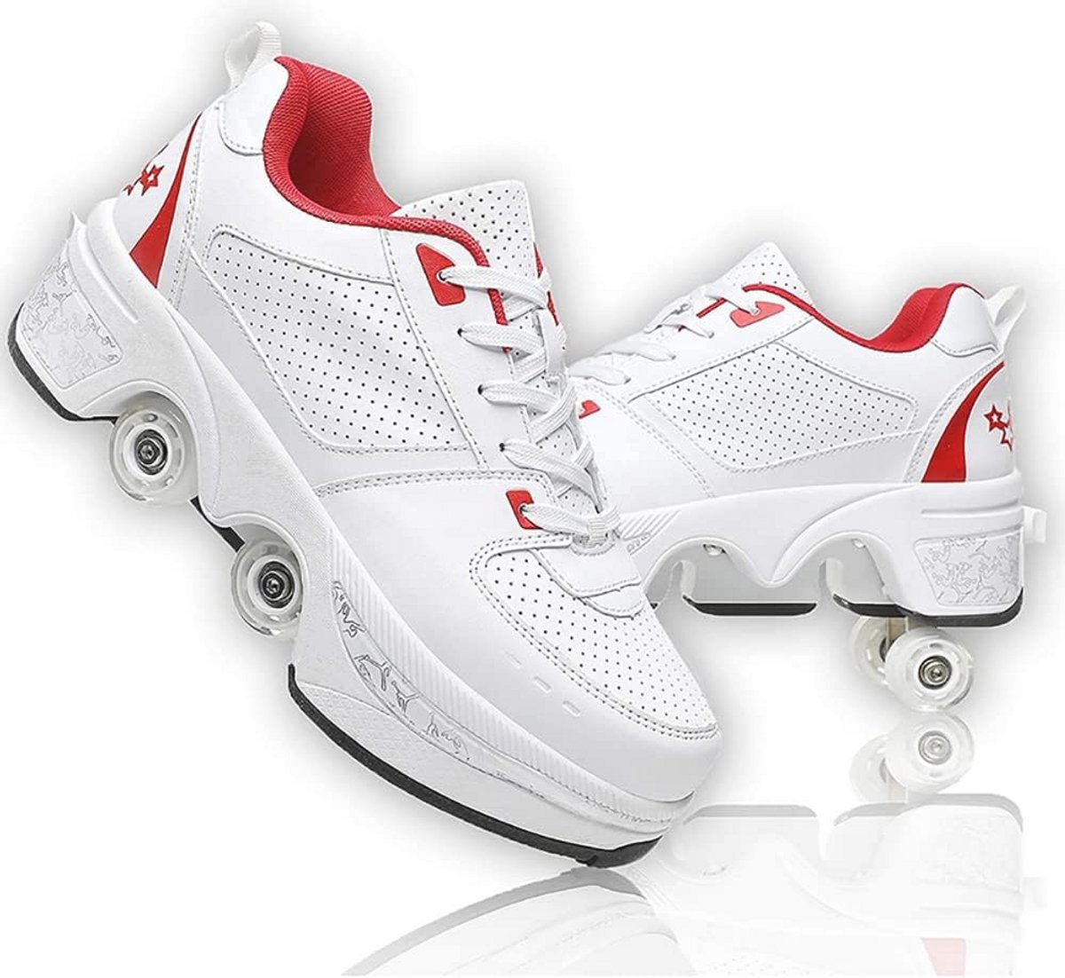 Ldrfse Schoenen met wieltjes, rolschaatsen, skateboardschoenen, kinderschoenen met wieltjes, skateschoenen, sportschoenen, loopschoenen, sneakers met wieltjes, voor meisjes en dames