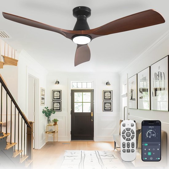 Ventilateur de plafond moderne en ABS avec télécommande et moteur à courant cont
