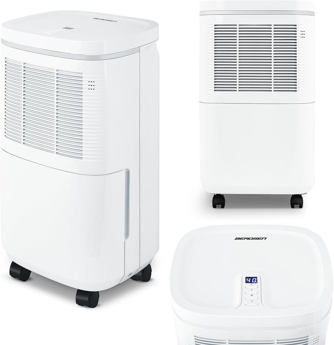 Compressor luchtontvochtiger met ventilatiefunctie - Droger voor grote ruimtes tot 60m³ - Elektrisch - 10L per dag - Wit