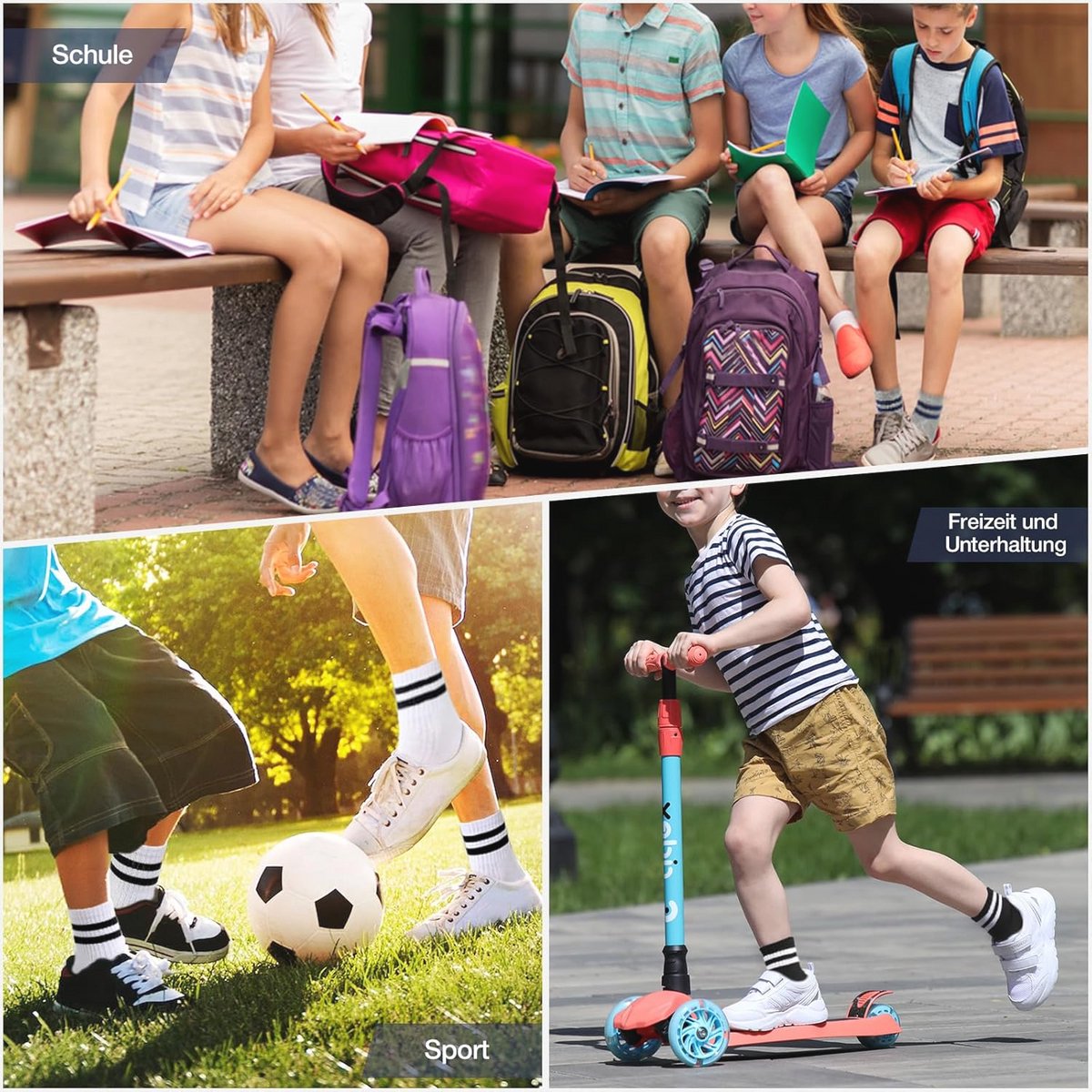 Elastische Katoen Tennissokken voor Kinderen - Unisex Sport Sokken - 9 Paar