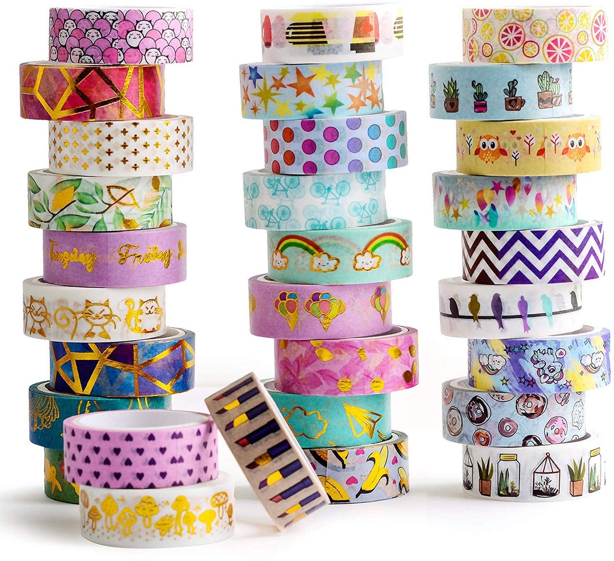 IMPERATORIS® 30 rollen Washi-Tape Bullet/Junk Journal - Stickers Volwassenen - Plakband - 15mm - Washi Tape - Afplakband - decoratieve tape