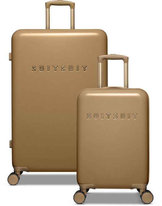 SUITSUIT Kofferset 2 delig - Reiskoffer groot - Handbagage koffer - Koffer set - Veilig TSA cijferslot - Reiskoffer set - Reiskoffer met wielen - Fusion kofferset Iced Coffee