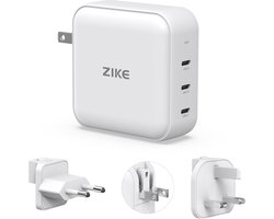 ZIKE Z1214 140W 3-in-1 Reislader - 3x USB-C (140W/100W/30W) - Universele Compatibiliteit - Compact GaN III Ontwerp met Inklapbare Stekker - Voor Laptop, Telefoon, Tablet