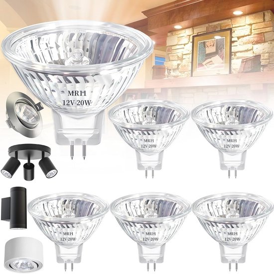 6 Stuks MR11 Halogeenlamp 12V 20W - Dimbare Warm Witte Halogeenspot voor Energiebesparing
