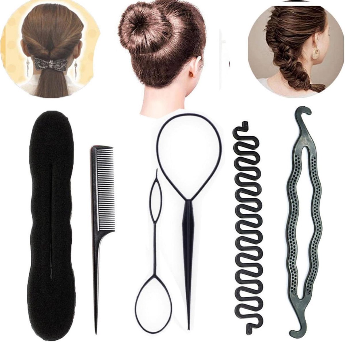 E-Ambar - Complete set voor haarstyling met clips en accessoires