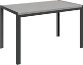 Rechthoekige tuintafel voor 4 personen van metaal met polyrotan blad - 120 x 70 x 72 cm