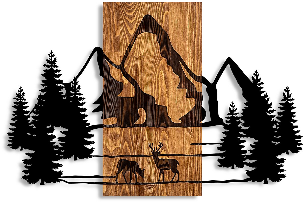 Decoratieve Houten Wand Accessory – Walnut Black
