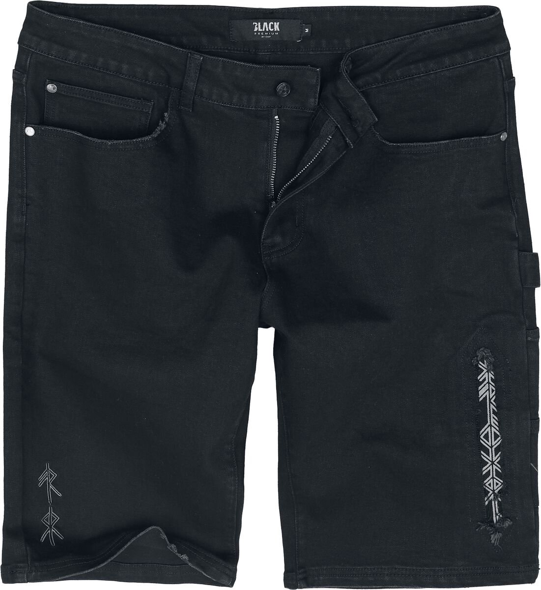 Black Premium by EMP Zwarte denim shorts in straight fit - Heren - XXL