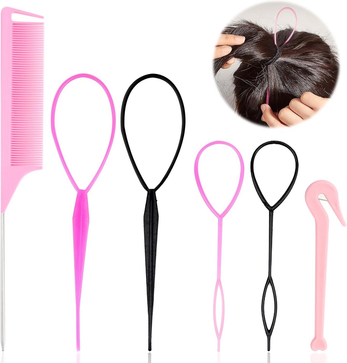 Haaraccessoires set – 6-delig vlechtgereedschap voor verschillende kapsels – ideaal voor beginners en kinderen