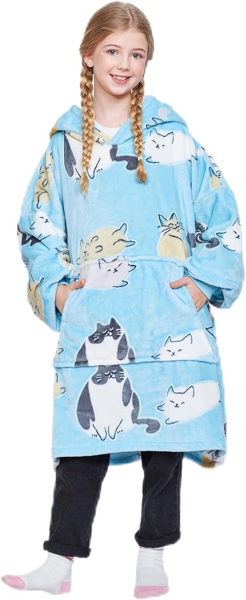 Oversized Sherpa Hoodie-Deken voor Volwassenen en Tieners - Zacht, Cozy en Machinewasbaar