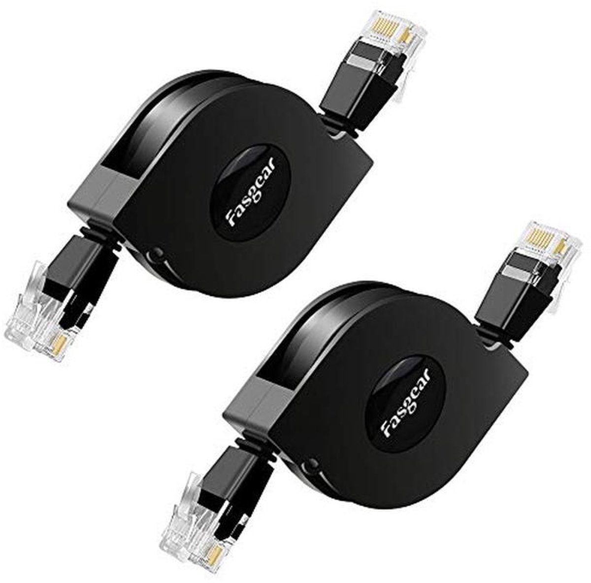 10Gbps Cat 6 Ethernet Kabel - Intrekbare Netwerkkabel met RJ45 Connector voor Modem, PC, Laptop en PS2 (2 Stuks)