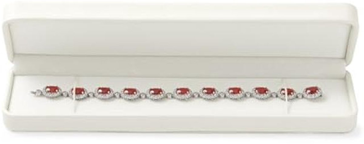 Sieradenbox PU Leer met Fluwelen Inlegdoek - Organiser voor Kettingen en Lange Sieraden