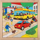 Verkeerspuzzel 34x34cm De weg 49 stukjes - Educo - Educatief speelgoed