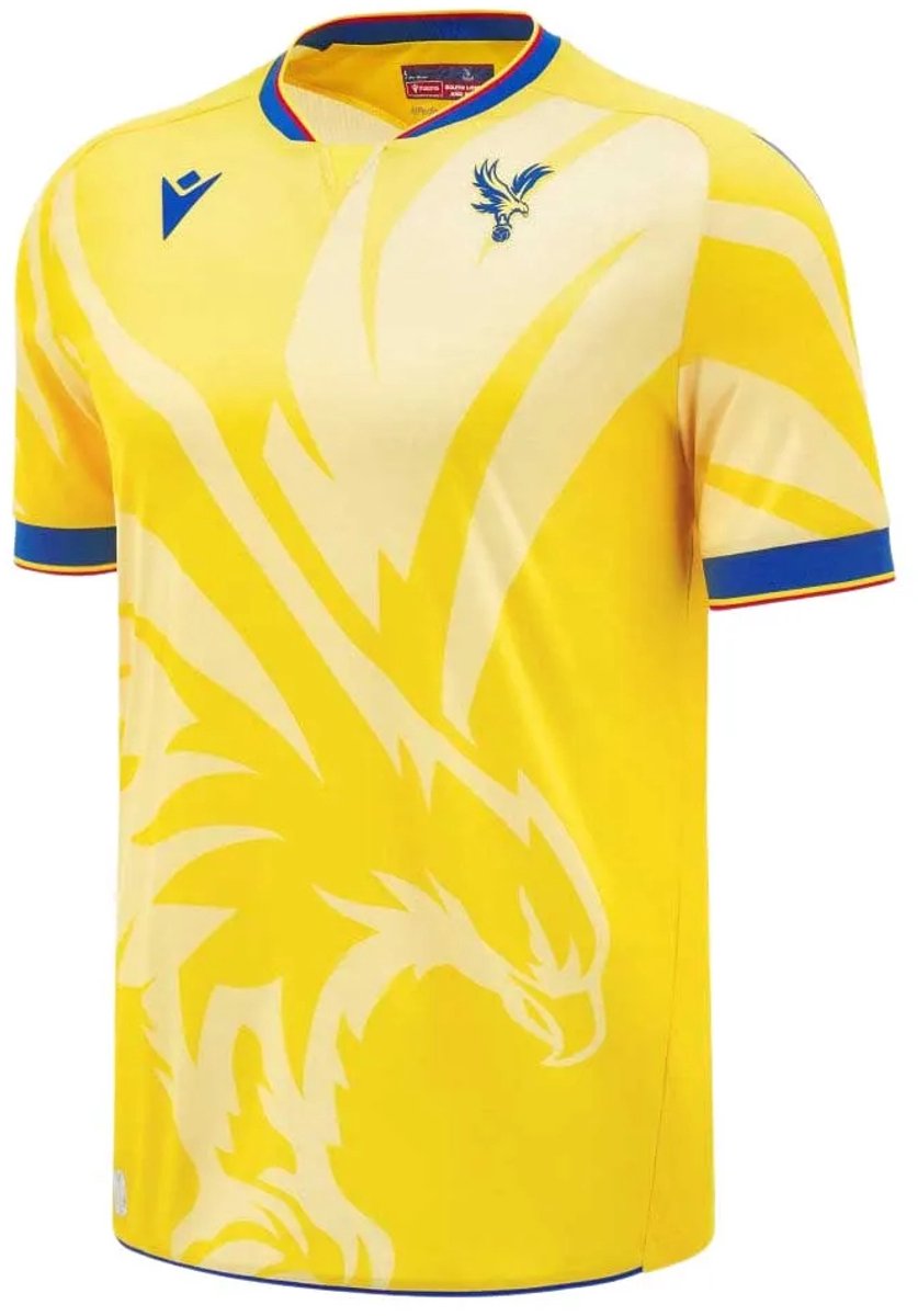 Macron Crystal Palace Fc 24/25 Weg T-shirt Met Korte Mouwen Geel 2XL Man