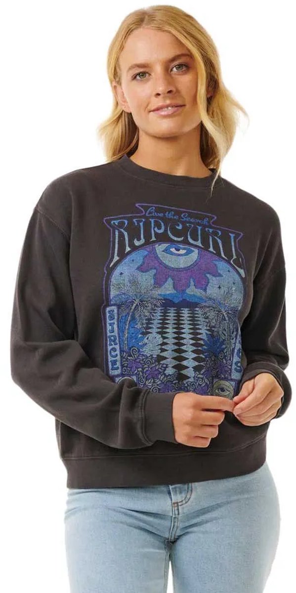 Rip Curl Slow Down Relaxed Sweatshirt M Vrouw Zwart