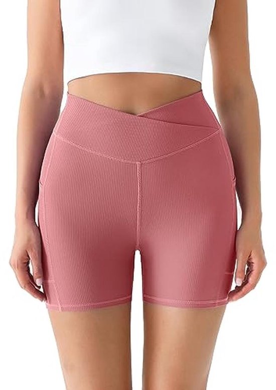 Hoge Taille Sportshorts Dames met Zakken voor Yoga en Hardlopen — afbeelding 2