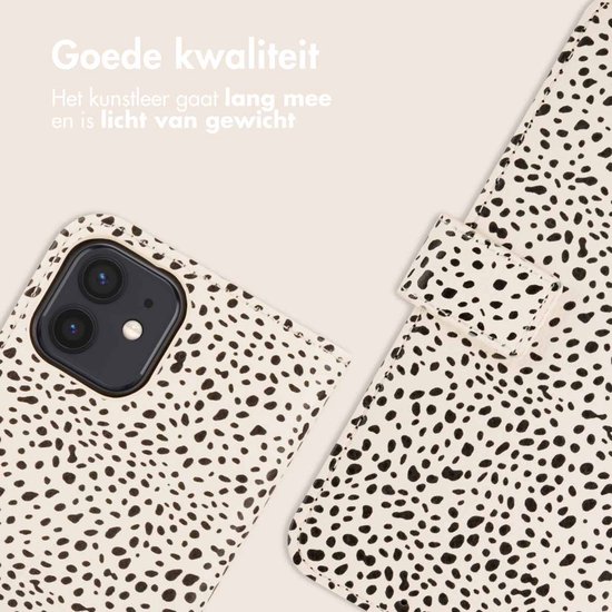 imoshion Hoesje - Geschikt voor Apple iPhone 12 Pro / 12 - Design Bookcase smartphone - Desert Dots