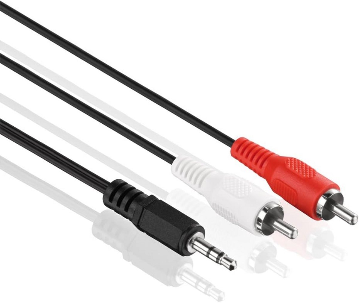 Stereo Audio Jack naar RCA Kabel - 10m Ultra Slim Zwart