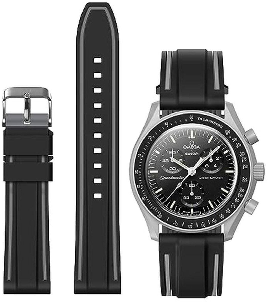 Horlogebandje 20 mm van Zacht Silicone voor Snelsluiting Speedmaster