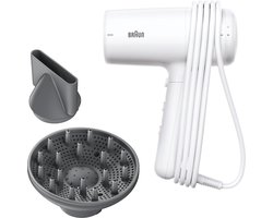 Braun HD2.21 Föhn BRHD226E - Lichtgewicht Haardroger - Compleet met Diffuser en Blaasmond - IONTEC tegen Pluis - Snel Drogen - 3 Temperaturen en 2 Snelheden plus Cool Shot - 2200W