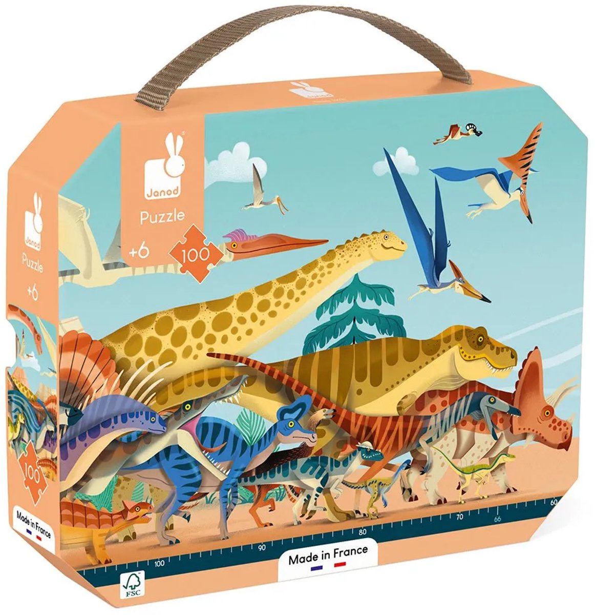 Janod - Dino - Panorama - Dino puzzel 100 stukjes — afbeelding 7