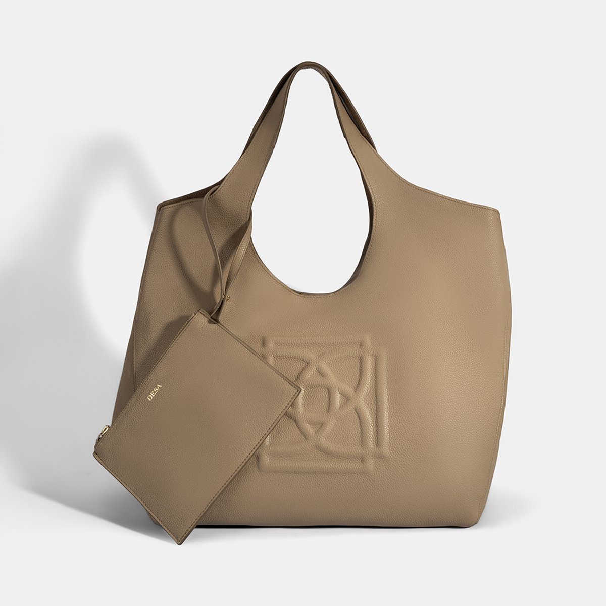 DESA Tote bag Leer Lichtbruin Vrouwen Maat: One Size