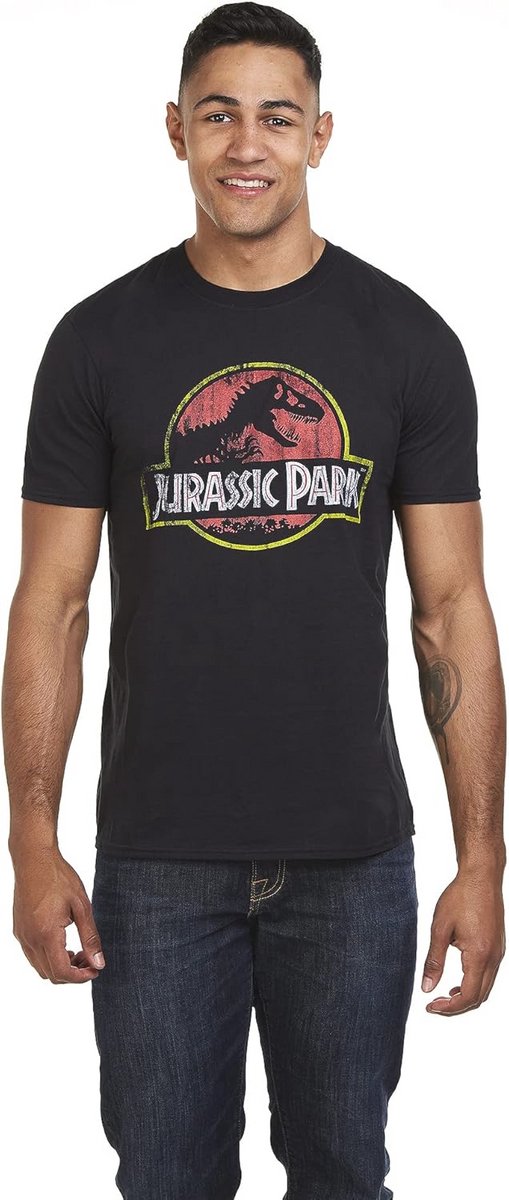 Verontruste Logo Heren T-Shirt voor Filmfans