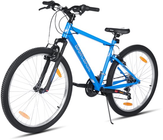 BAMCBASE Agave Voorvering Mountainbike - 27.5 inch - Carbonstalen Frame - 18 Versnellingen - Handrem - V-Brake - Spatborden - Blauw - Geschikt voor buitenactiviteiten in de lente van Bamcbase — afbeelding 2