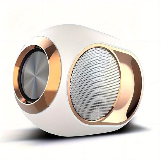 Bluetooth draadloze TWS luidspreker met subwoofer en kaartsleuf, wit, compacte muziek speaker
