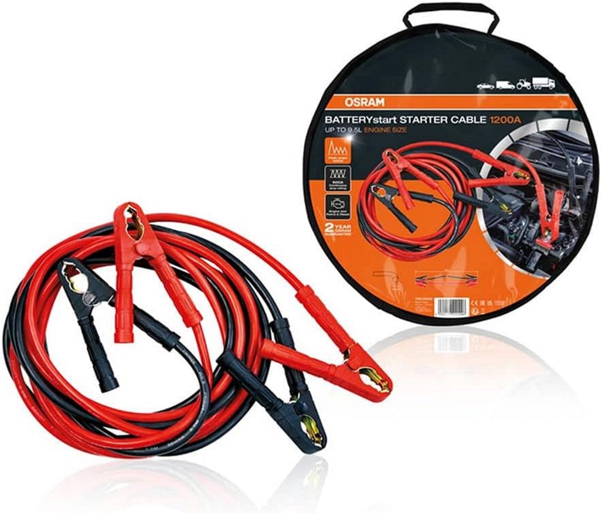 Startkabels 1200A voor Auto en Diesel, 12/24V, 5 Meter, Aluminium met Koperen Kern